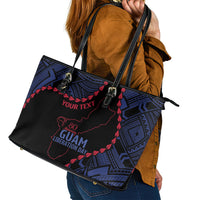 Personalized Guam 80th Anniversary Liberation Day Leather Tote Bag Guahan Basic Seal LT9 - Polynesian Pride