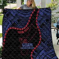 Personalized Guam 80th Anniversary Liberation Day Quilt Guahan Basic Seal LT9 Black - Polynesian Pride