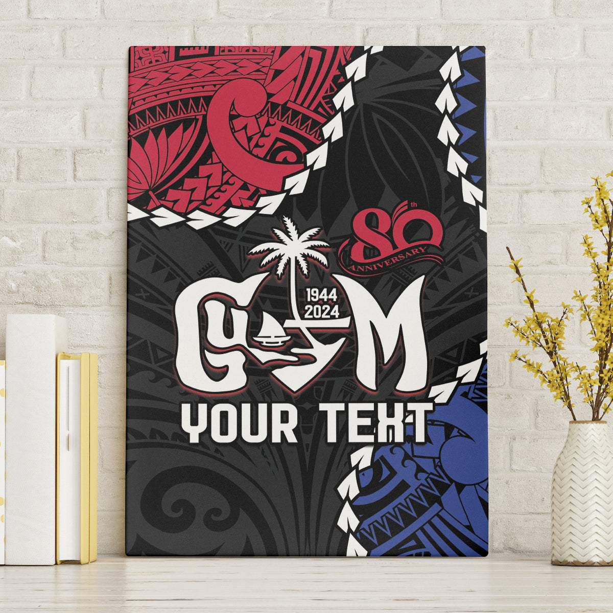 Personalized Guam 80th Anniversary Liberation Day Canvas Wall Art Tano I Man Chamoru Since 1944