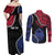 Personalized Guam 80th Anniversary Liberation Day Couples Matching Off Shoulder Maxi Dress and Long Sleeve Button Shirt Tano I Man Chamoru Since 1944