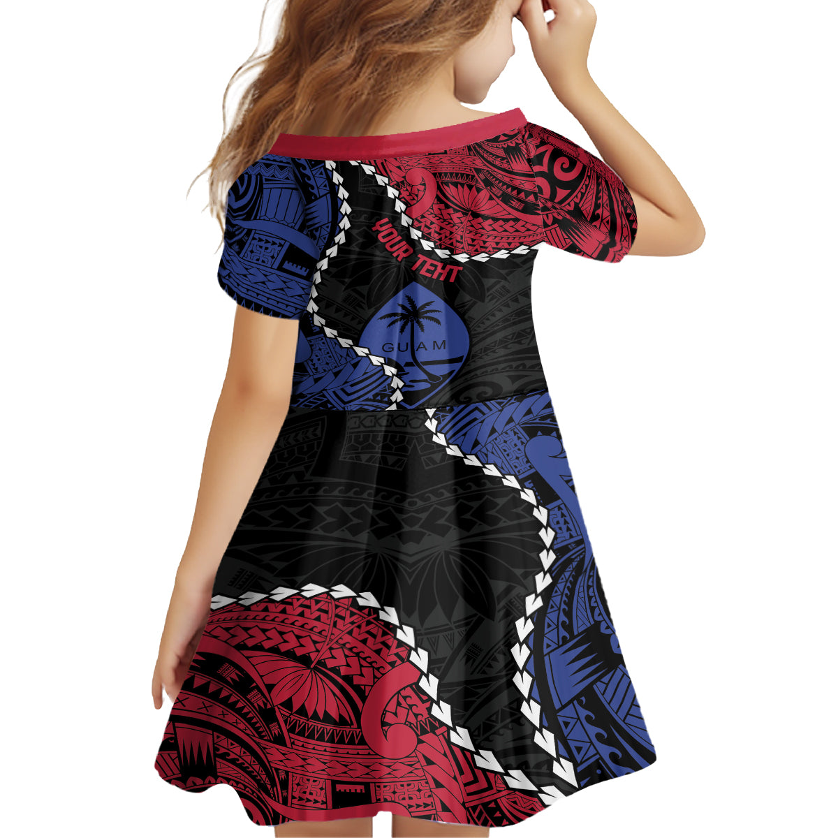 Personalized Guam 80th Anniversary Liberation Day Kid Short Sleeve Dress Tano I Man Chamoru Since 1944