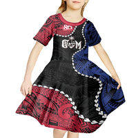 Personalized Guam 80th Anniversary Liberation Day Kid Short Sleeve Dress Tano I Man Chamoru Since 1944