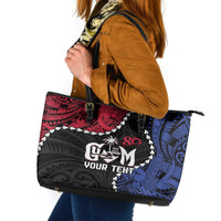 Personalized Guam 80th Anniversary Liberation Day Leather Tote Bag Tano I Man Chamoru Since 1944 LT9 Black - Polynesian Pride