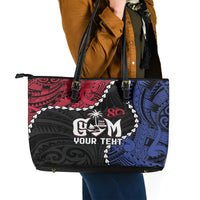 Personalized Guam 80th Anniversary Liberation Day Leather Tote Bag Tano I Man Chamoru Since 1944 LT9 - Polynesian Pride