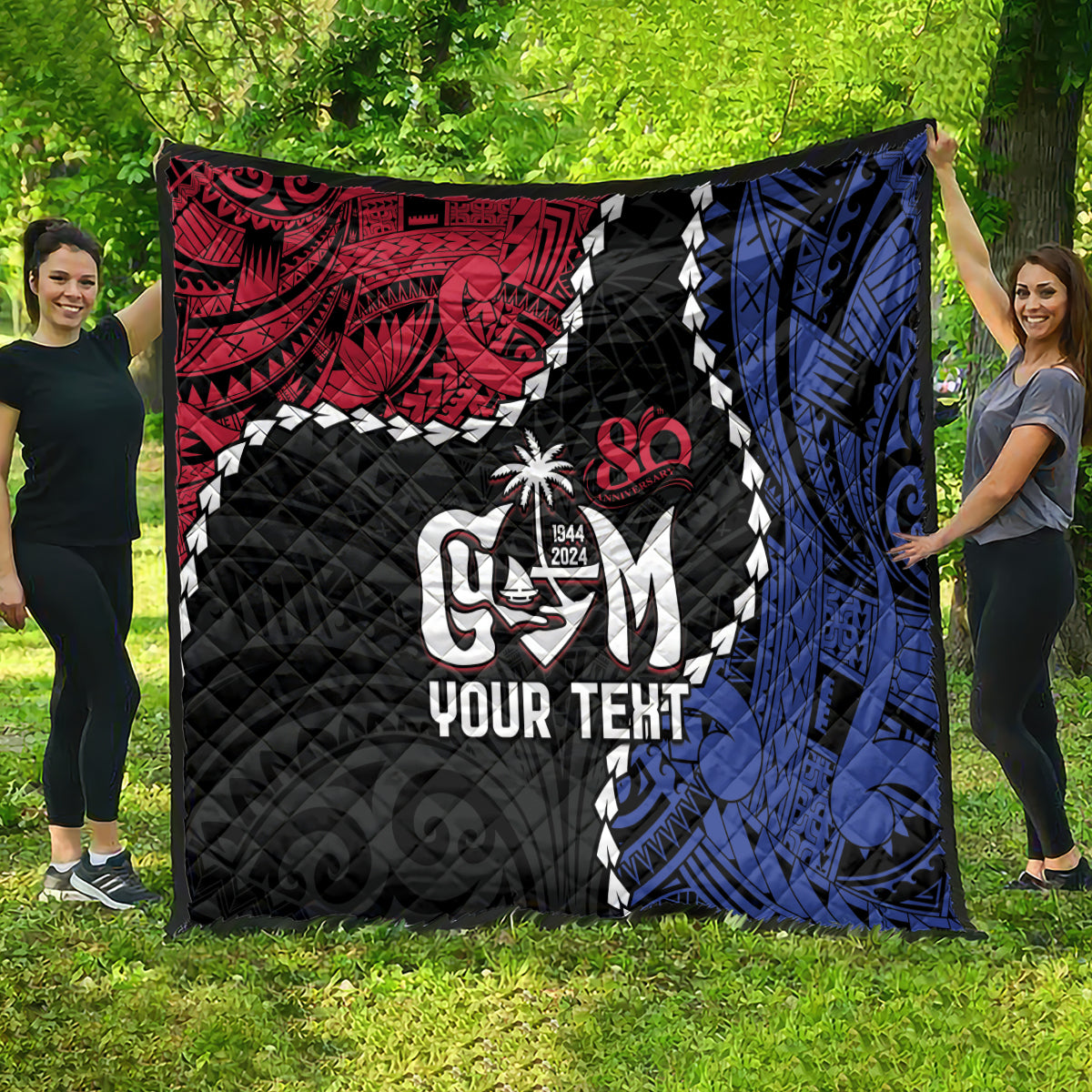 Personalized Guam 80th Anniversary Liberation Day Quilt Tano I Man Chamoru Since 1944 LT9 - Polynesian Pride