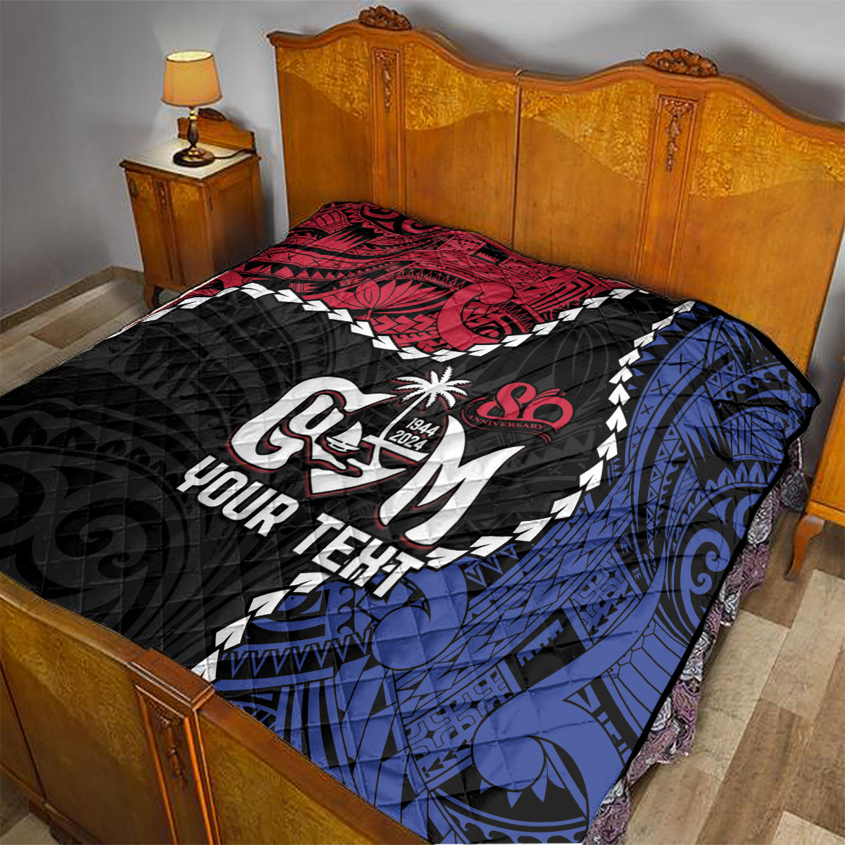 Personalized Guam 80th Anniversary Liberation Day Quilt Tano I Man Chamoru Since 1944 LT9 - Polynesian Pride