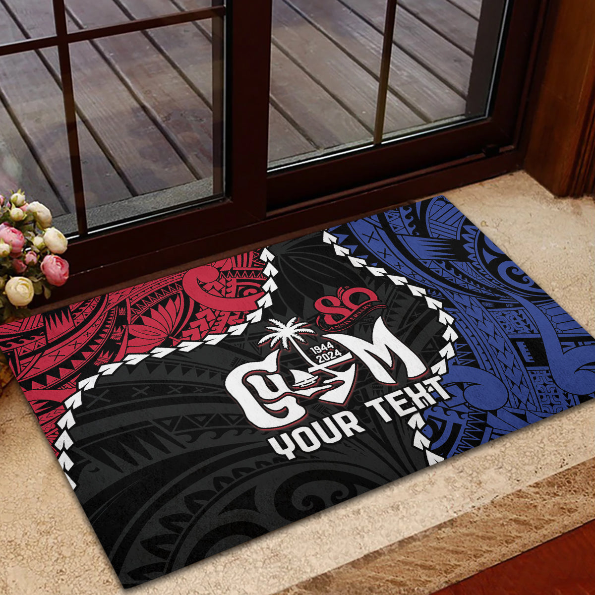 Personalized Guam 80th Anniversary Liberation Day Rubber Doormat Tano I Man Chamoru Since 1944 LT9 - Polynesian Pride