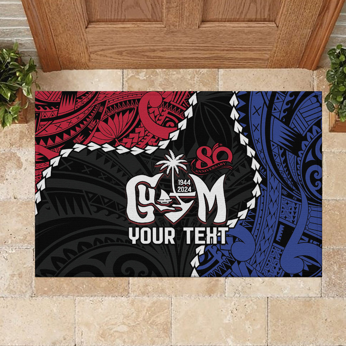 Personalized Guam 80th Anniversary Liberation Day Rubber Doormat Tano I Man Chamoru Since 1944 LT9 - Polynesian Pride