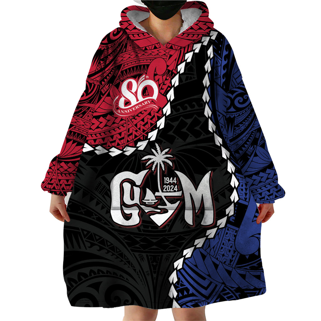 Personalized Guam 80th Anniversary Liberation Day Wearable Blanket Hoodie Tano I Man Chamoru Since 1944