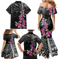 Guahan Puti Tai Nobiu Family Matching Mermaid Dress and Hawaiian Shirt Guam Bougainvillea Flower Art LT9 - Polynesian Pride