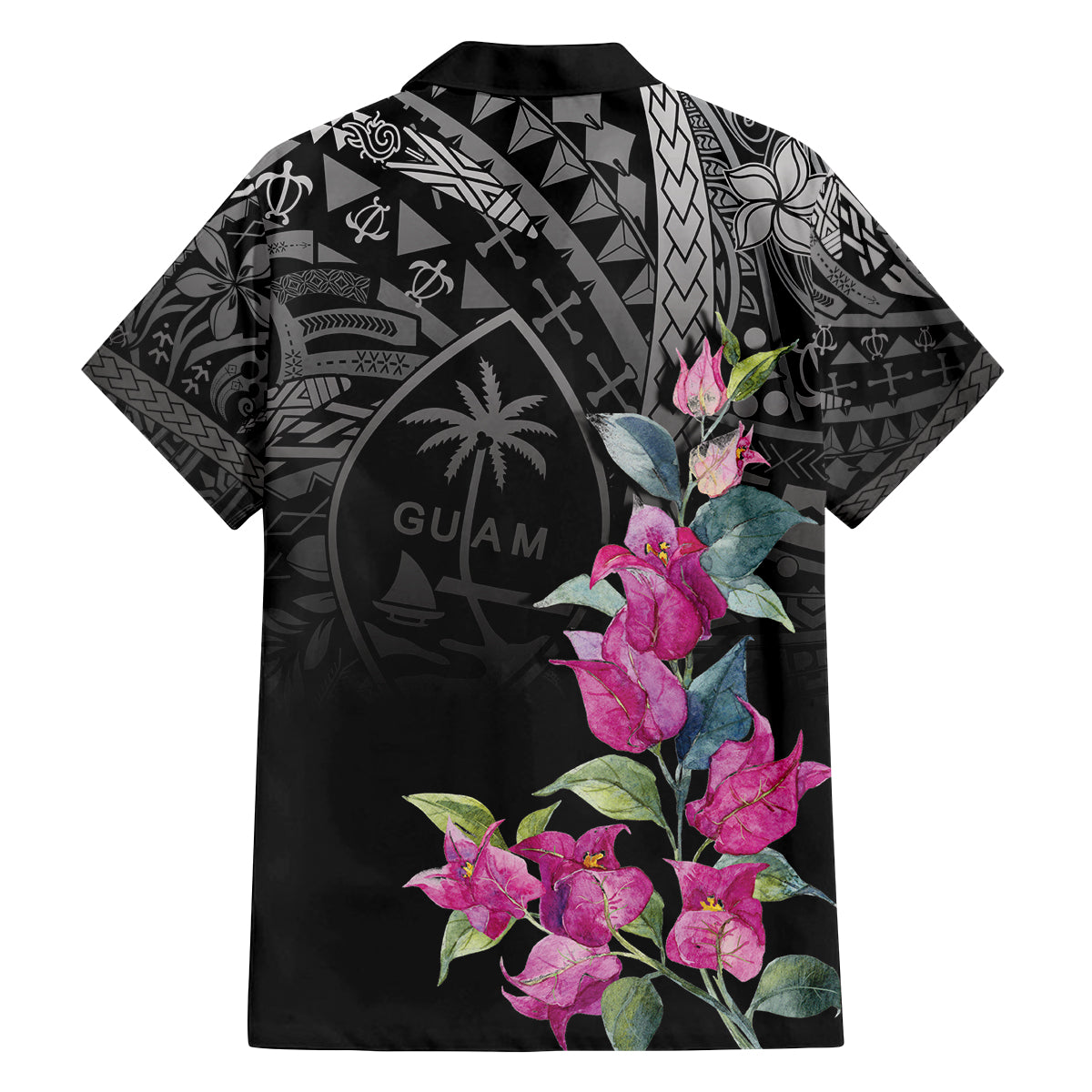 Guahan Puti Tai Nobiu Family Matching Tank Maxi Dress and Hawaiian Shirt Guam Bougainvillea Flower Art LT9 - Polynesian Pride