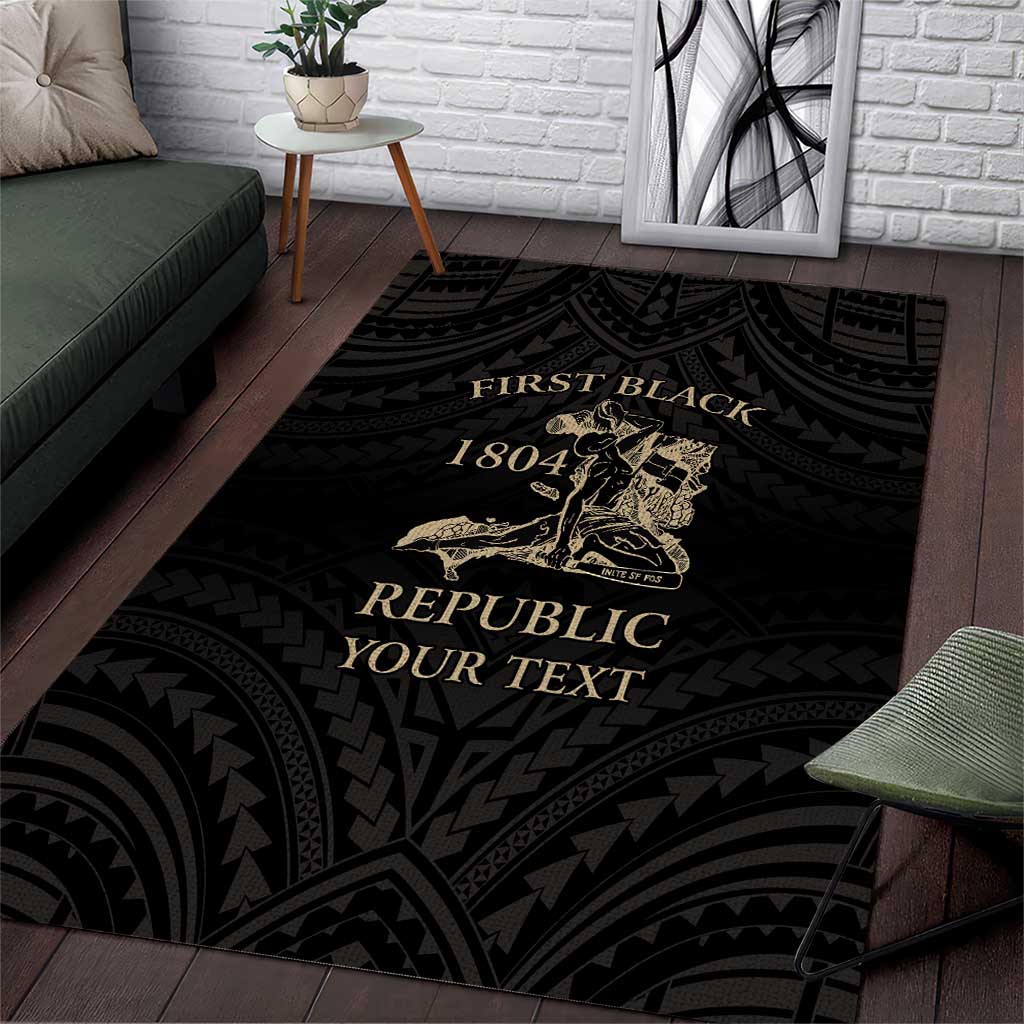 Personalized Haiti First Black Republic Area Rug Negre Marron With Map And Flag