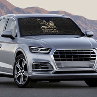 Personalized Haiti First Black Republic Auto Sun Shade Negre Marron With Map And Flag - Polynesian Pride