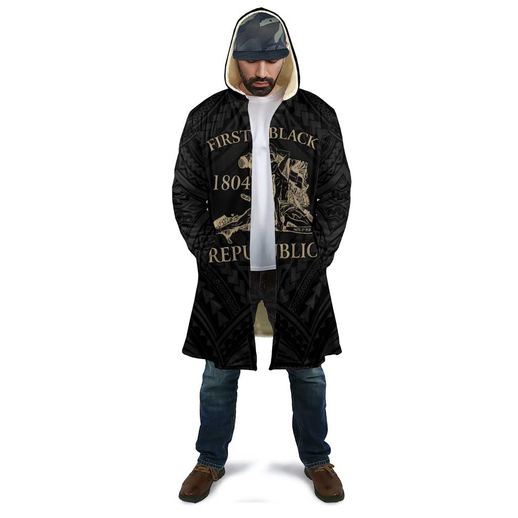Personalized Haiti First Black Republic Cloak Negre Marron With Map And Flag - Polynesian Pride