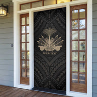 Personalized Haiti First Black Republic Door Cover Negre Marron With Map And Flag - Polynesian Pride
