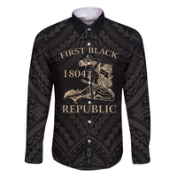 Personalized Haiti First Black Republic Family Matching Tank Maxi Dress and Hawaiian Shirt Negre Marron With Map And Flag