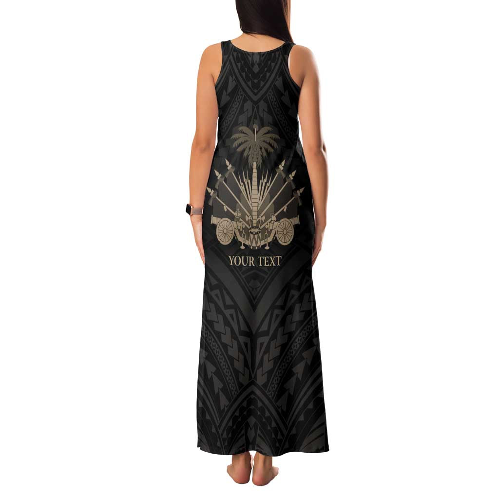 Personalized Haiti First Black Republic Family Matching Tank Maxi Dress and Hawaiian Shirt Negre Marron With Map And Flag