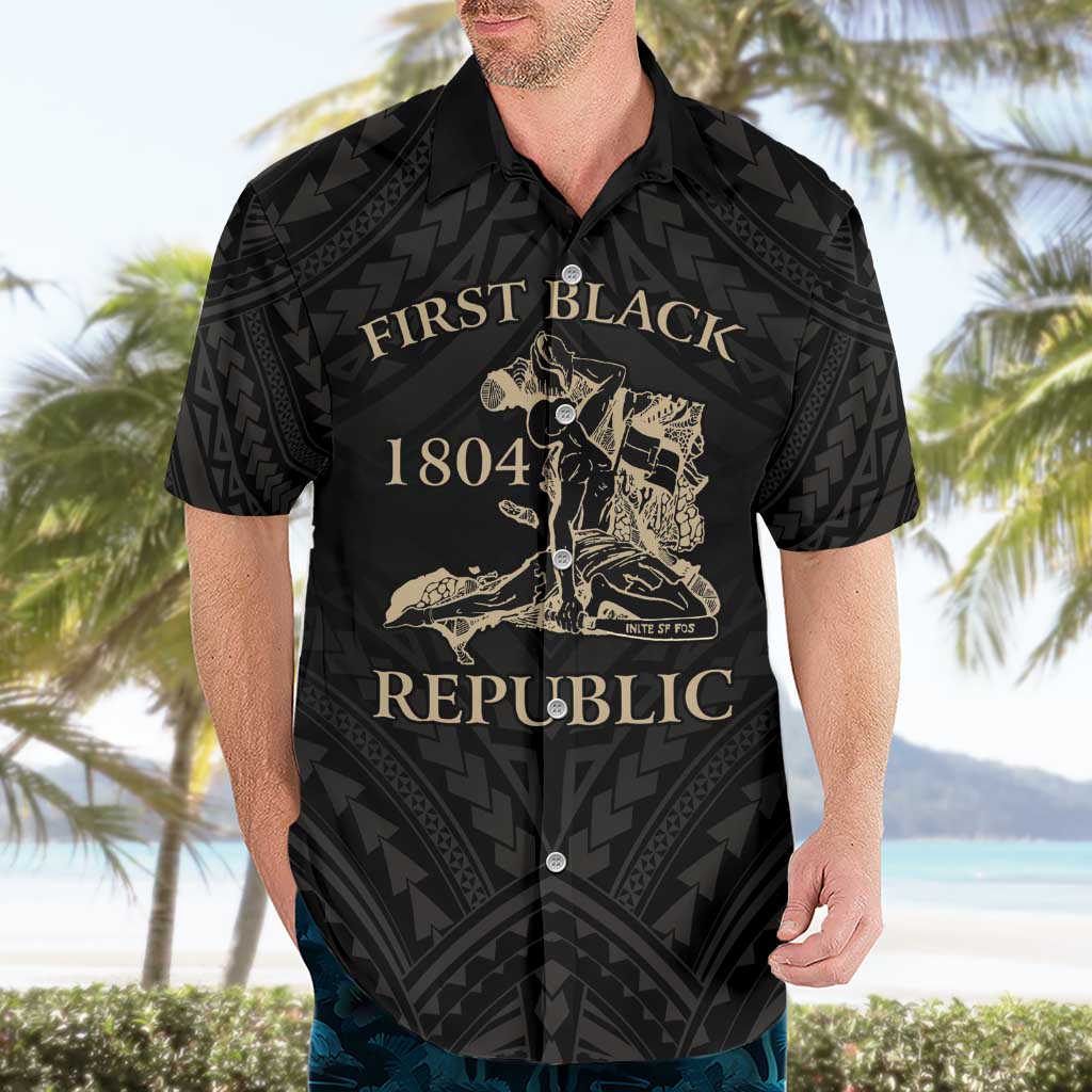 Personalized Haiti First Black Republic Hawaiian Shirt Negre Marron With Map And Flag