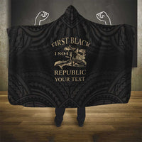 Personalized Haiti First Black Republic Hooded Blanket Negre Marron With Map And Flag