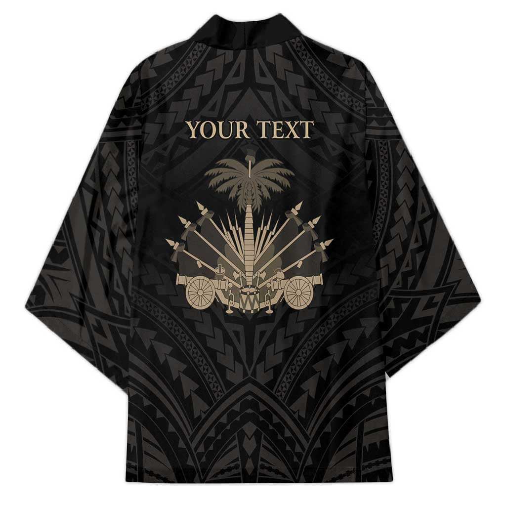 Personalized Haiti First Black Republic Kimono Negre Marron With Map And Flag LT9 - Polynesian Pride