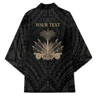 Personalized Haiti First Black Republic Kimono Negre Marron With Map And Flag LT9 - Polynesian Pride