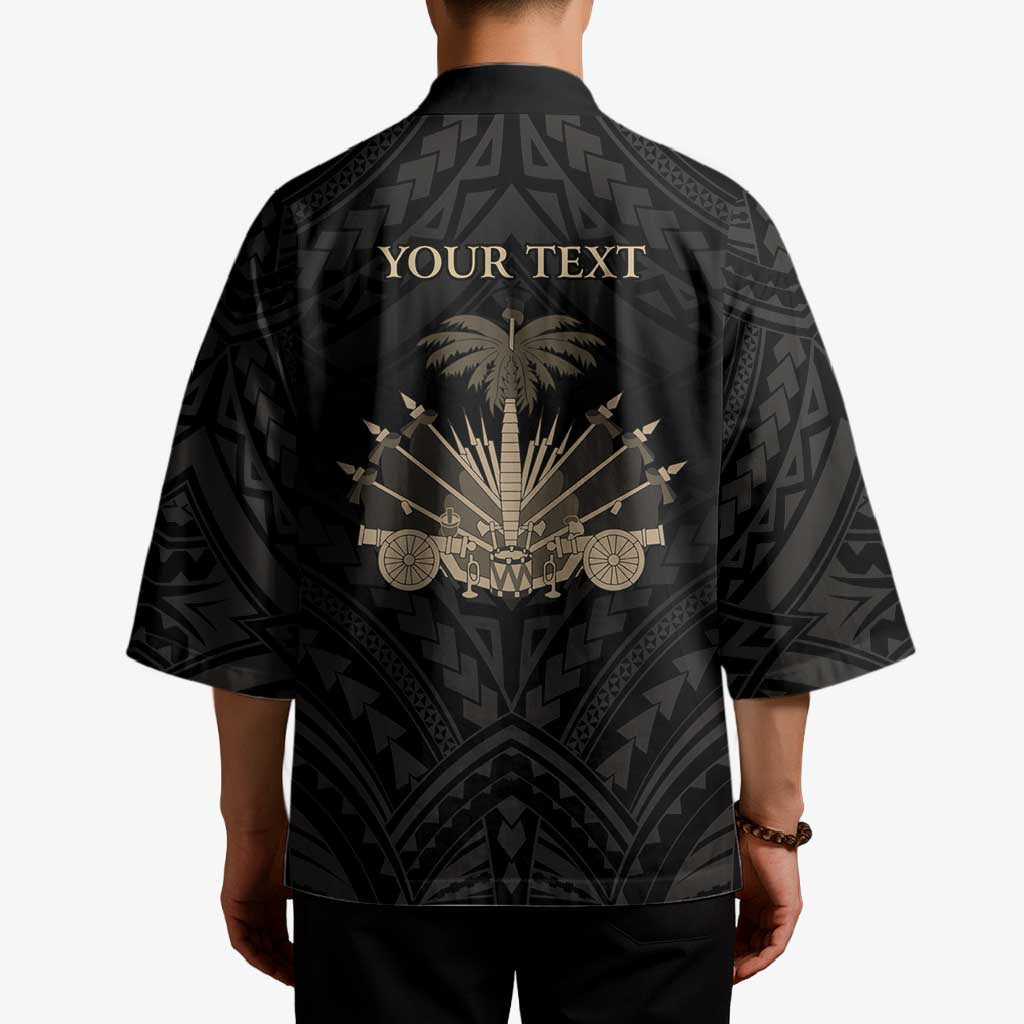 Personalized Haiti First Black Republic Kimono Negre Marron With Map And Flag LT9 - Polynesian Pride