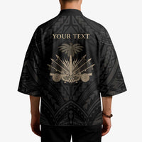 Personalized Haiti First Black Republic Kimono Negre Marron With Map And Flag LT9 - Polynesian Pride