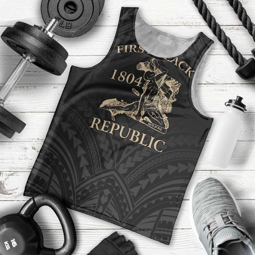 Personalized Haiti First Black Republic Men Tank Top Negre Marron With Map And Flag