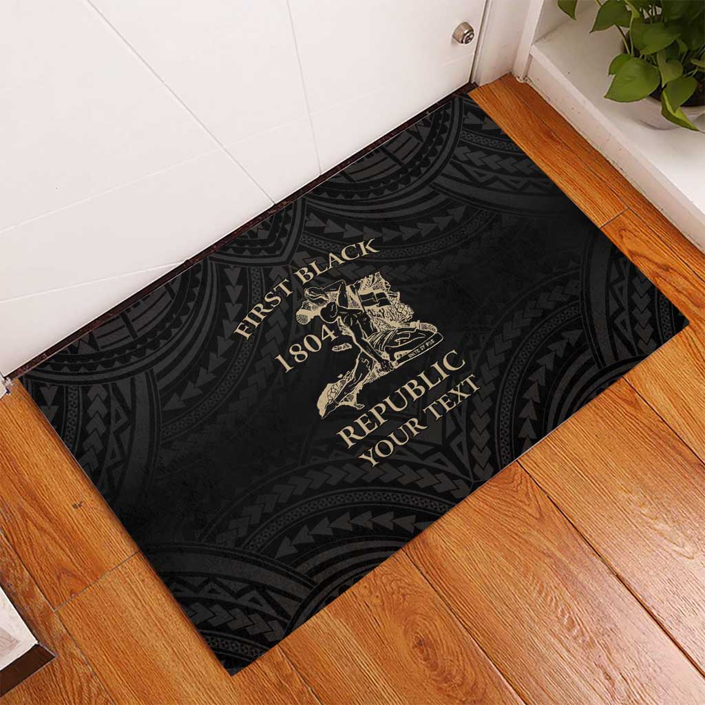 Personalized Haiti First Black Republic Rubber Doormat Negre Marron With Map And Flag LT9 - Polynesian Pride