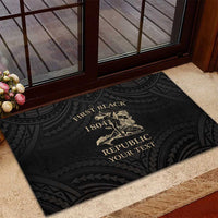 Personalized Haiti First Black Republic Rubber Doormat Negre Marron With Map And Flag LT9 - Polynesian Pride