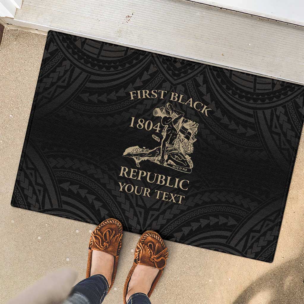 Personalized Haiti First Black Republic Rubber Doormat Negre Marron With Map And Flag LT9 - Polynesian Pride