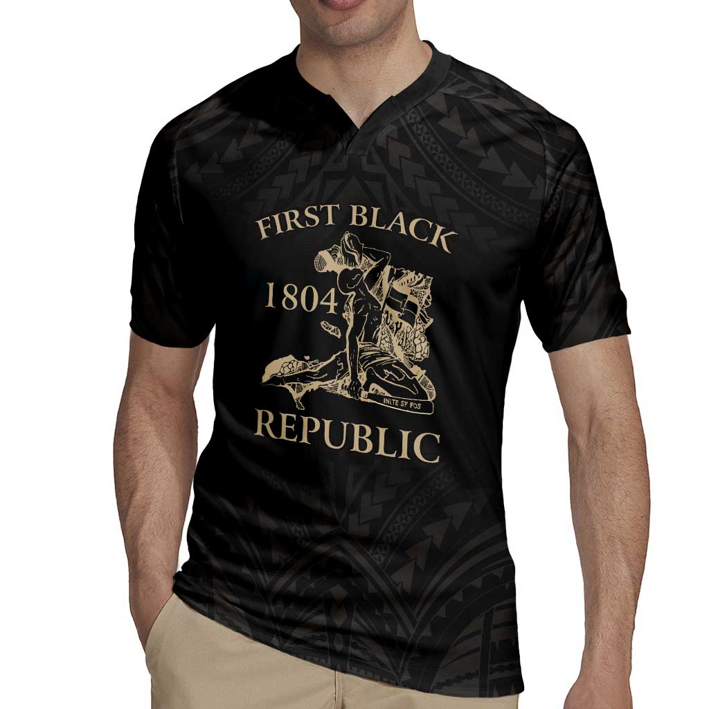 Personalized Haiti First Black Republic Rugby Jersey Negre Marron With Map And Flag LT9 - Polynesian Pride