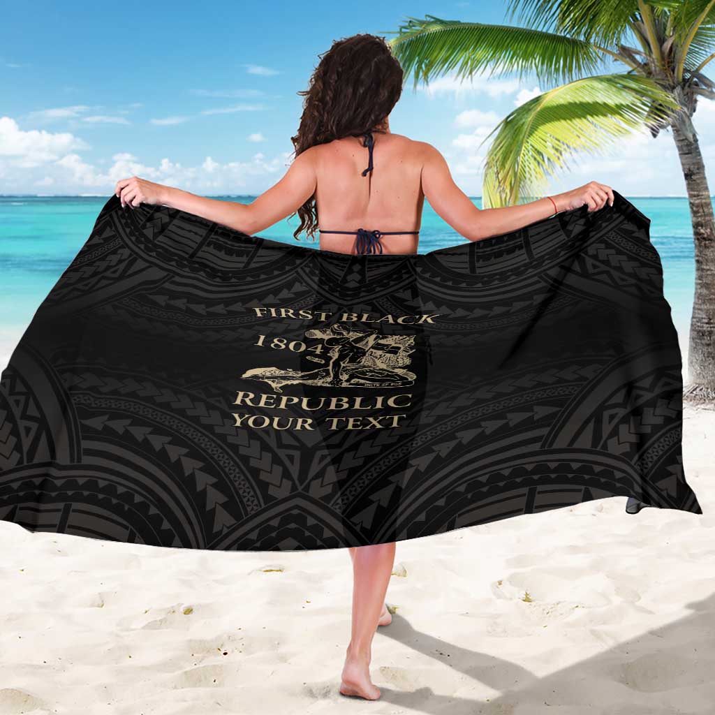 Personalized Haiti First Black Republic Sarong Negre Marron With Map And Flag LT9 - Polynesian Pride