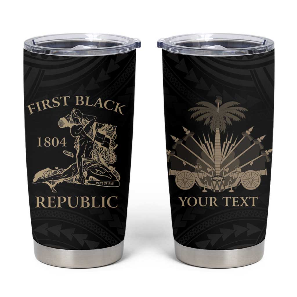Personalized Haiti First Black Republic Tumbler Cup Negre Marron With Map And Flag LT9 Black - Polynesian Pride