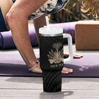 Personalized Haiti First Black Republic Tumbler With Handle Negre Marron With Map And Flag LT9 - Polynesian Pride