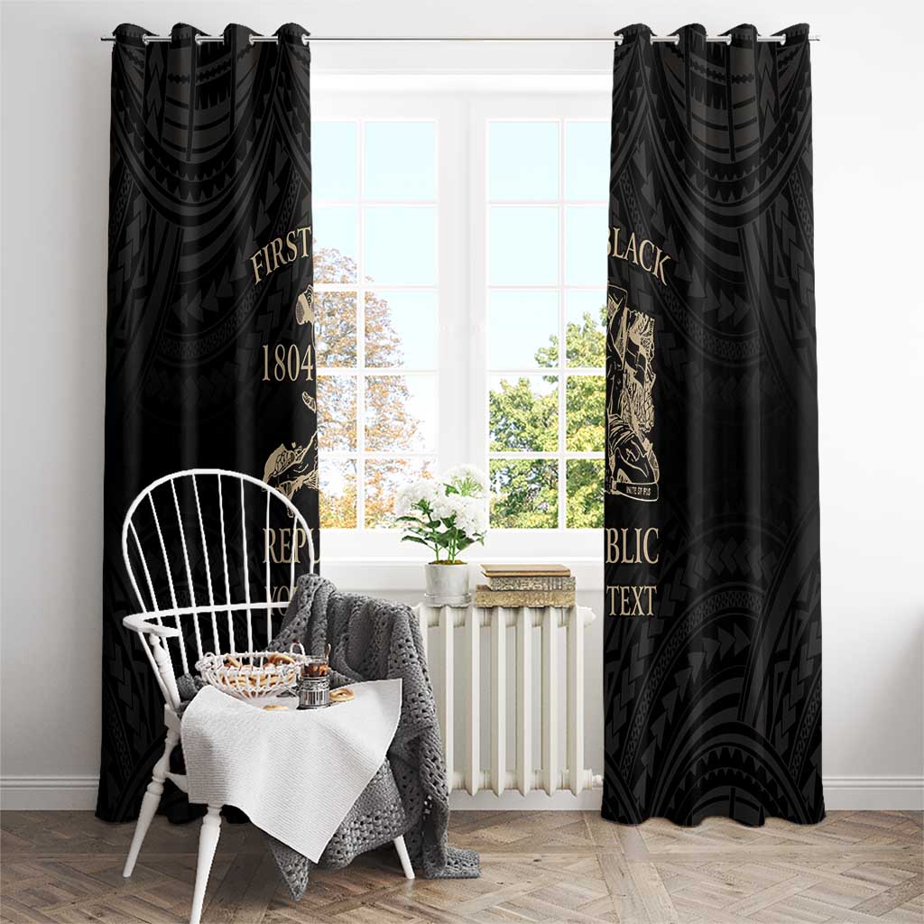 Personalized Haiti First Black Republic Window Curtain Negre Marron With Map And Flag LT9 - Polynesian Pride