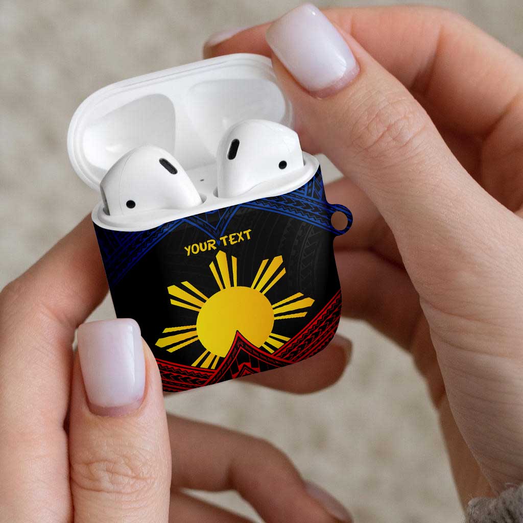 Personalized Philippines AirPods Case Polynesian Tribal Tattoo with Filipino Flag Motif - Polynesian Pride