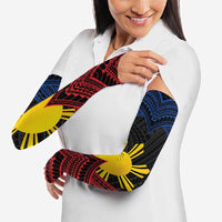 Personalized Philippines Arm Sleeves Polynesian Tribal Tattoo with Filipino Flag Motif - Polynesian Pride