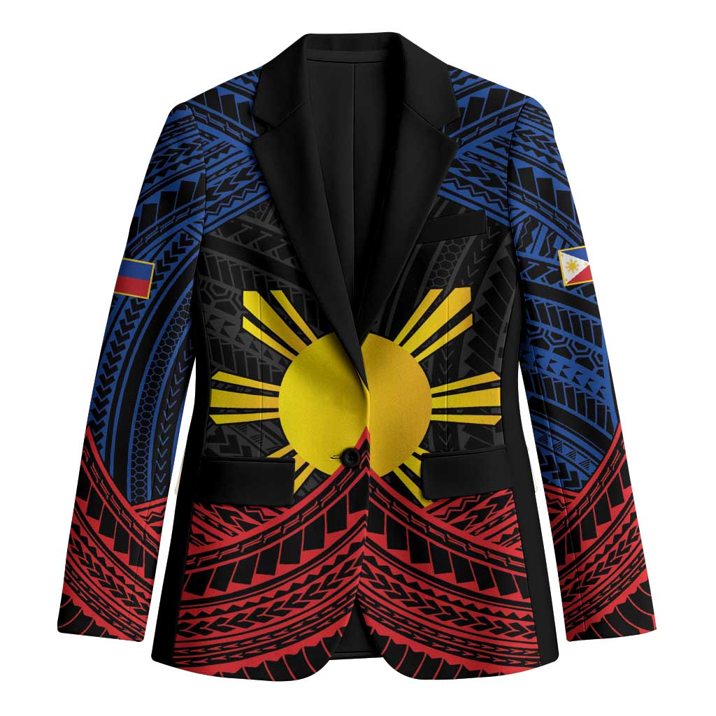 Personalized Philippines Blazer Polynesian Tribal Tattoo with Filipino Flag Motif - Polynesian Pride