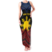 Personalized Philippines Family Matching Tank Maxi Dress and Hawaiian Shirt Polynesian Tribal Tattoo with Filipino Flag Motif