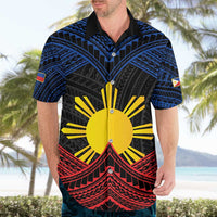 Personalized Philippines Hawaiian Shirt Polynesian Tribal Tattoo with Filipino Flag Motif