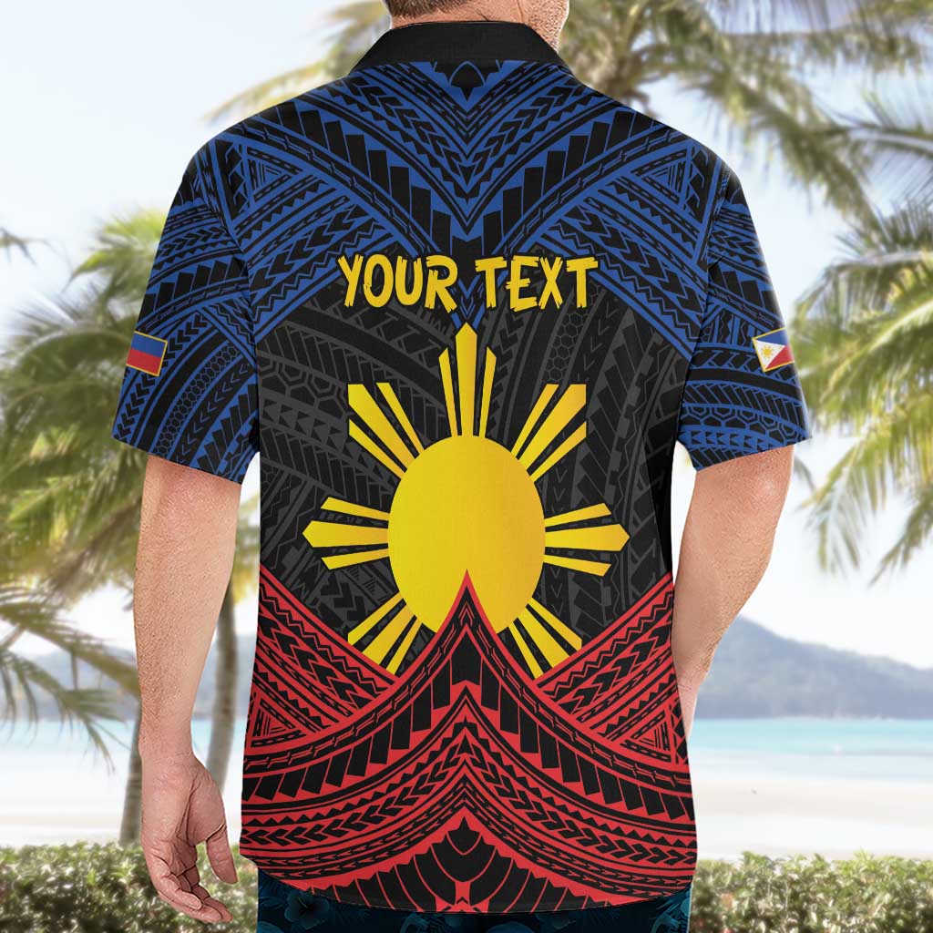 Personalized Philippines Hawaiian Shirt Polynesian Tribal Tattoo with Filipino Flag Motif