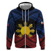 Personalized Philippines Hoodie Polynesian Tribal Tattoo with Filipino Flag Motif