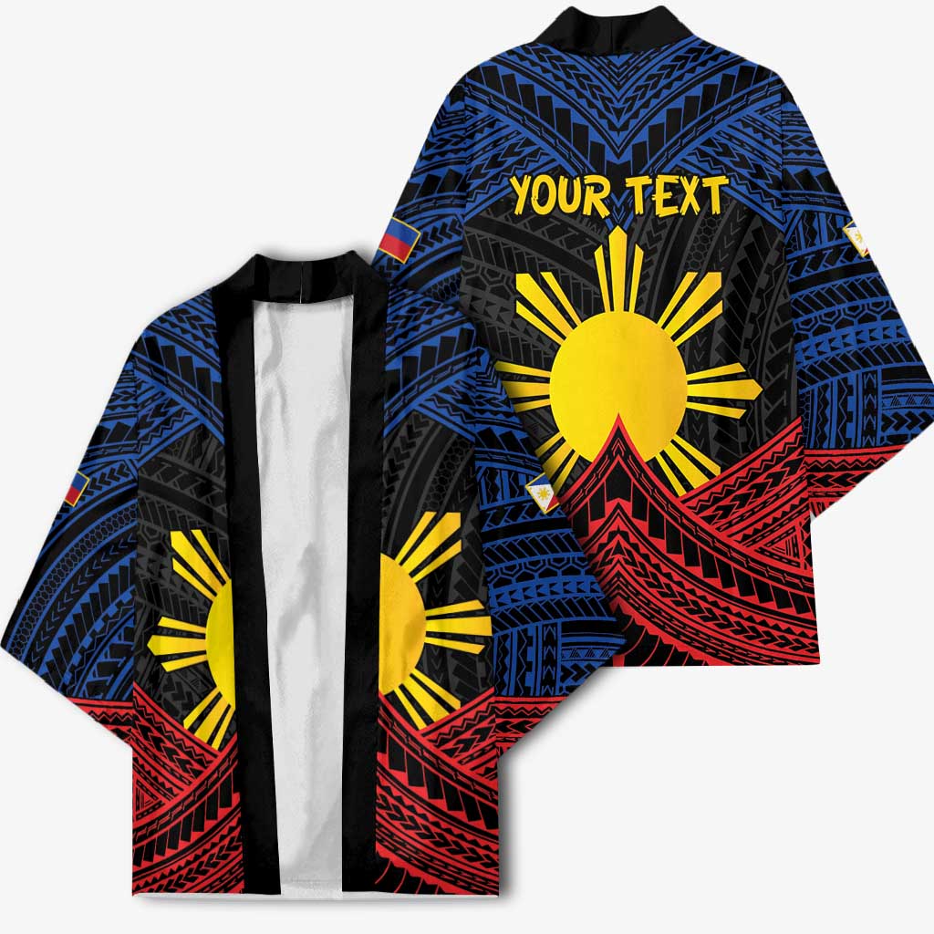 Personalized Philippines Kimono Polynesian Tribal Tattoo with Filipino Flag Motif - Polynesian Pride