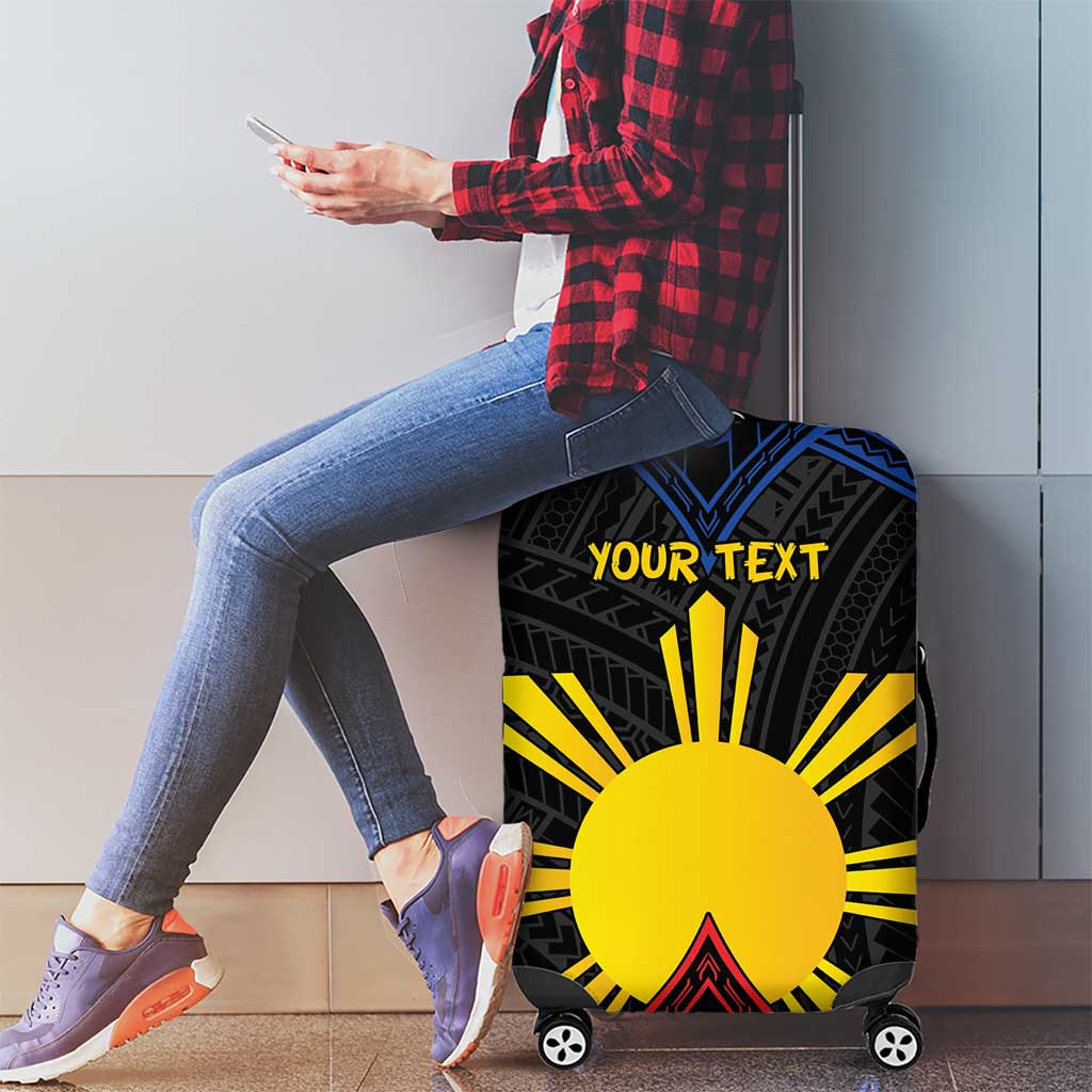 Personalized Philippines Luggage Cover Polynesian Tribal Tattoo with Filipino Flag Motif