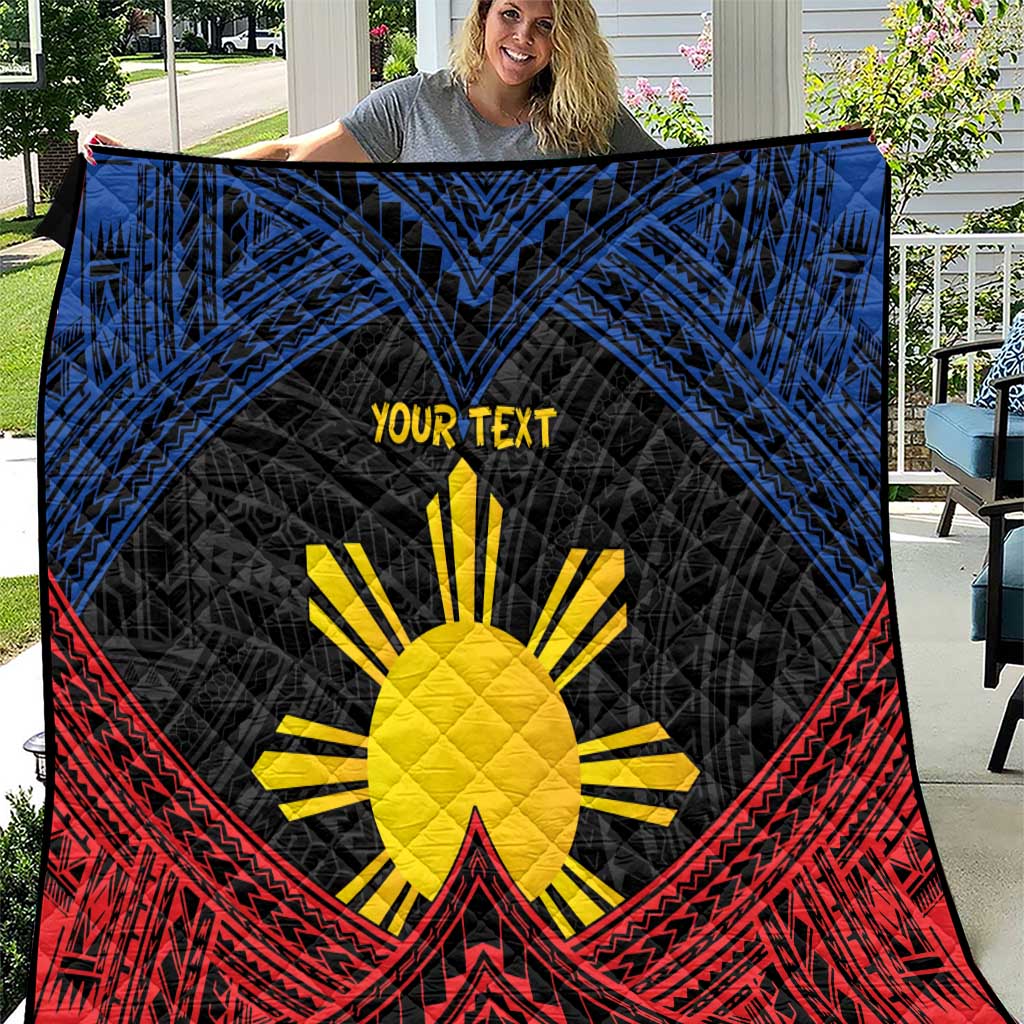 Personalized Philippines Quilt Polynesian Tribal Tattoo with Filipino Flag Motif