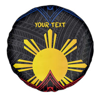 Personalized Philippines Spare Tire Cover Polynesian Tribal Tattoo with Filipino Flag Motif