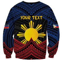 Personalized Philippines Sweatshirt Polynesian Tribal Tattoo with Filipino Flag Motif
