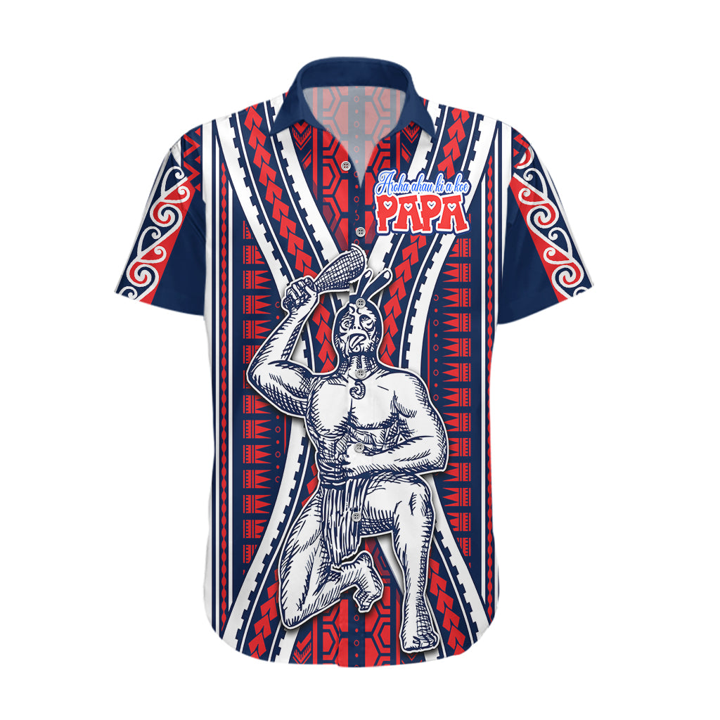 Aotearoa Father's Day Gift For Dad Hawaiian Shirt Aroha Ahau Ki A Koe Papa - Maori Style Pattern LT9 Red - Polynesian Pride