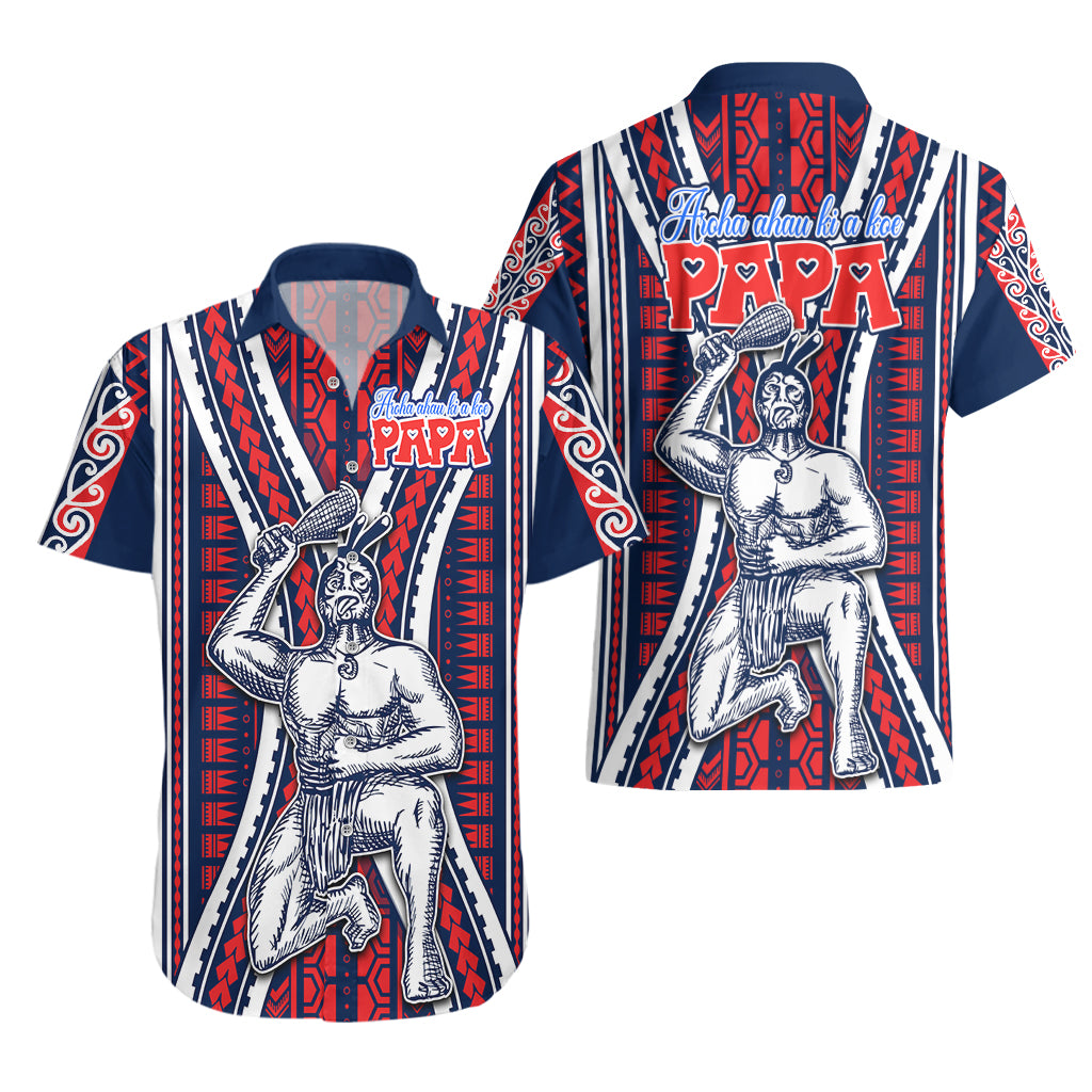 Aotearoa Father's Day Gift For Dad Hawaiian Shirt Aroha Ahau Ki A Koe Papa - Maori Style Pattern LT9 - Polynesian Pride